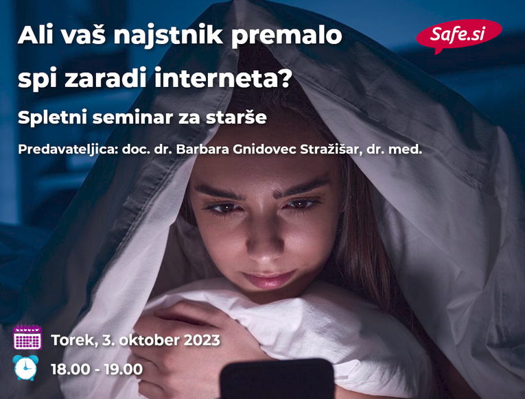 Spletni seminar za starše o vplivu interneta na pomanjkanje spanca pri mladostnikih